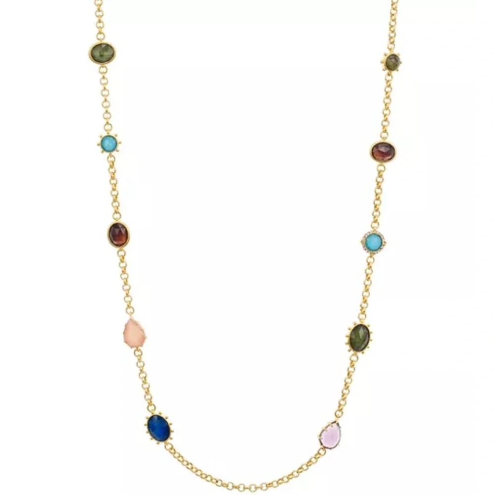kate spade new york Scatter Multicolor Stone Station Necklace, 39